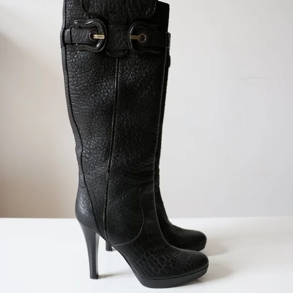 Fendi Black Crocodile Leather Heeled Boots - Picture 3 of 6